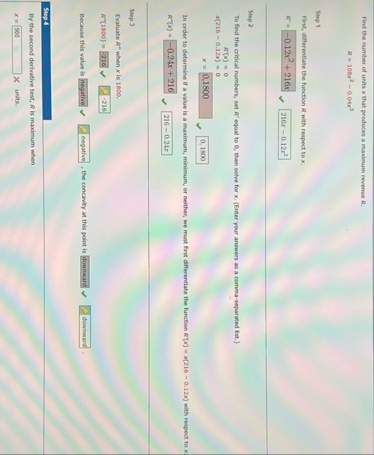 Find the number of units x that produces a