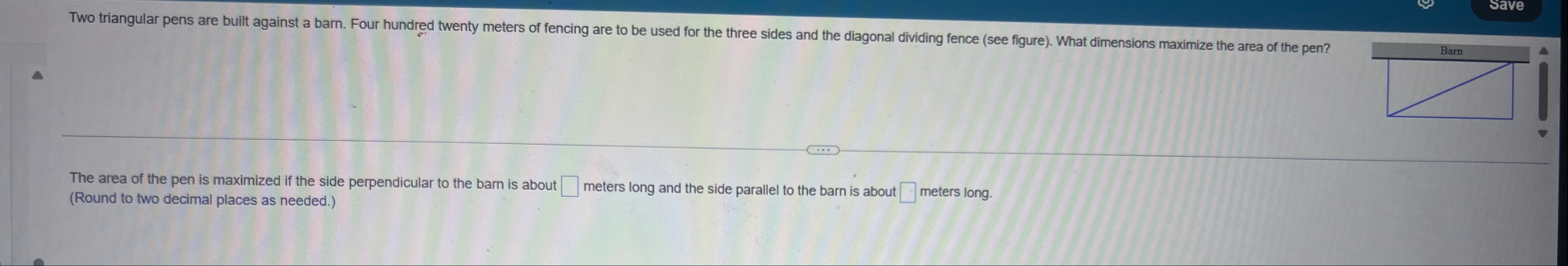 Save Two triangular pens are built against a