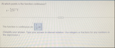 At which points is the function continuous? y = 2