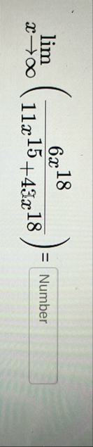 lim x ( 6 x 1 8 1 1 x 1 5 4 x 1 8 ) =