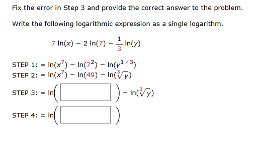 Fix the error i n Step 3 and provide the correct