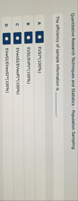 Quantitative Research Techniques and Statistics -