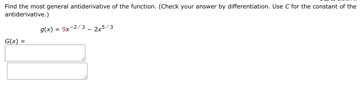C for the constant o f the antiderivative. g ( x