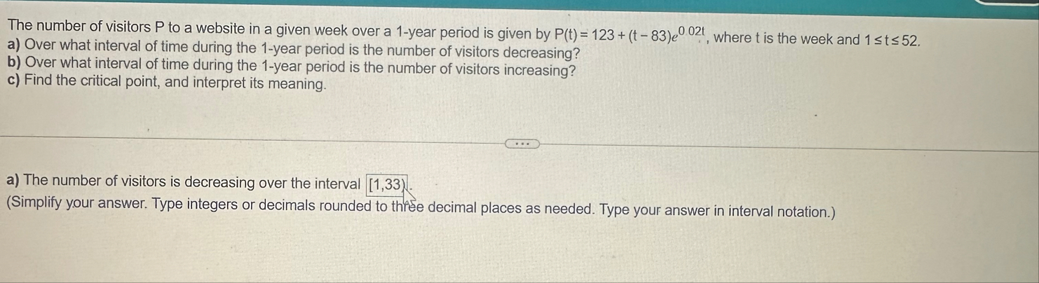The number of visitors P to a website in a given