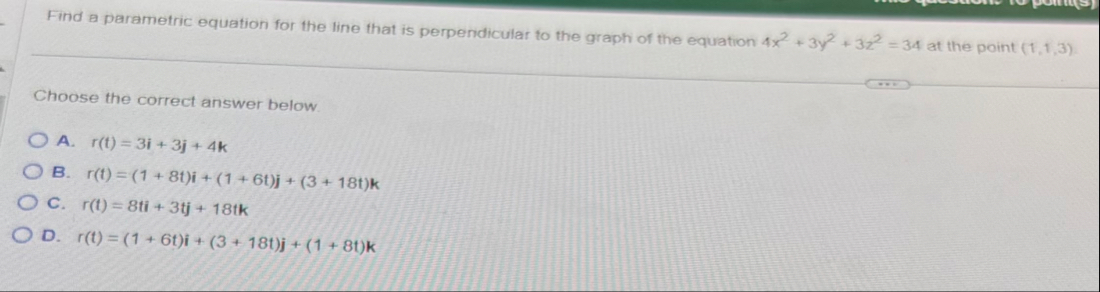 Find a parametric equation for the line that is