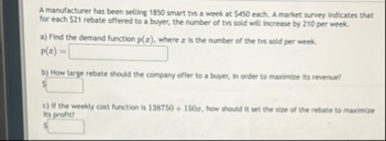 A manufacturer has been selling 1 8 5 0 smart bs