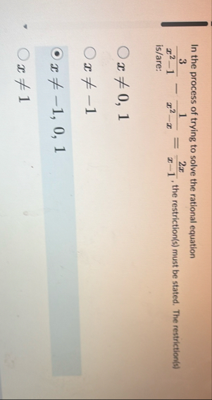 In the process of trying to solve the rational
