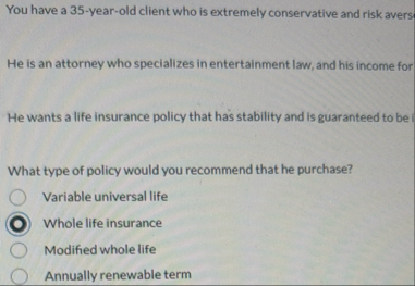 You have a 3 5 - year - old client who is