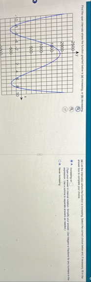 Find the epen intervals where the fuction graphed
