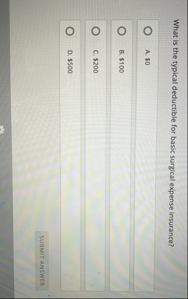 What is the typical deductible for basic surgical