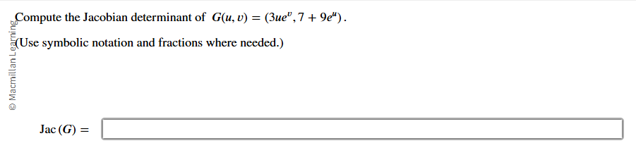 Compute the Jacobian determinant o f G ( u , v )