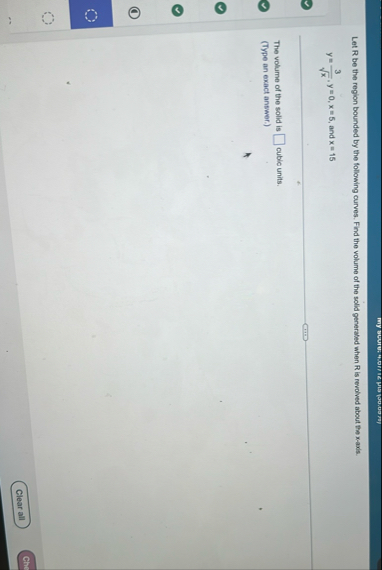 Let R be the region bounded by the following