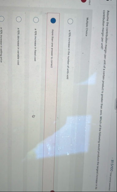 8 1 . 5 1 0 0 Total points mardied Assume the