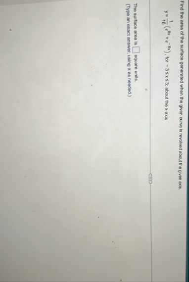 Find the area of the surface generated when the