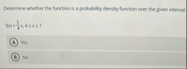 Determine whether the function is a probability
