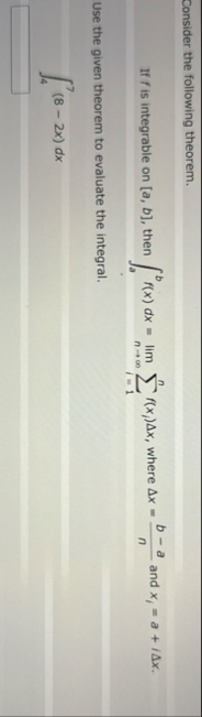 xpress the limit as a definite integral on the