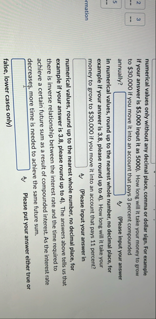 numerical values only without any decimal place,