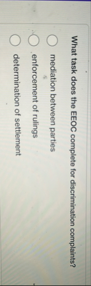 What task does the EEOC complete for