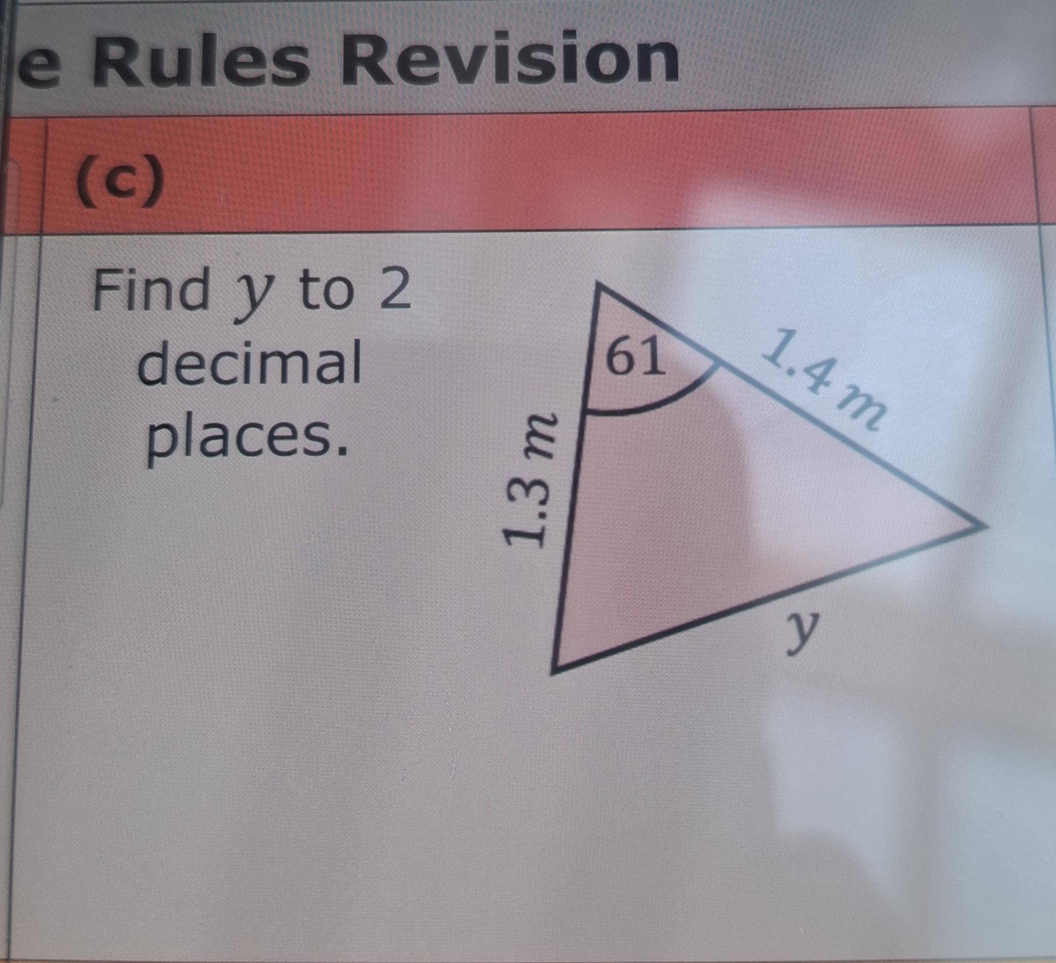 Find \ ( y \ ) to 2 decimal places.