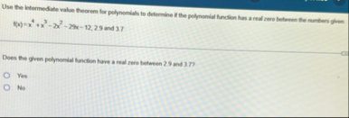 Use the intermediate value theorem for