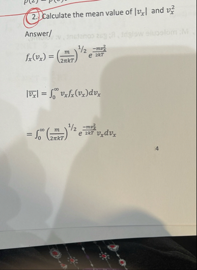 Calculate the mean value of | v x | and v x 2