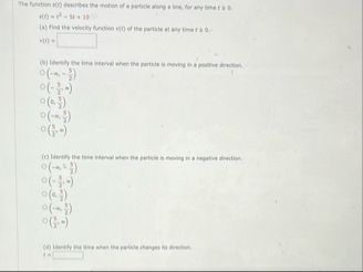 The function sof desoristit the motion of a