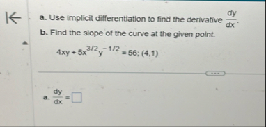 a . Use implicit differentiation to find the