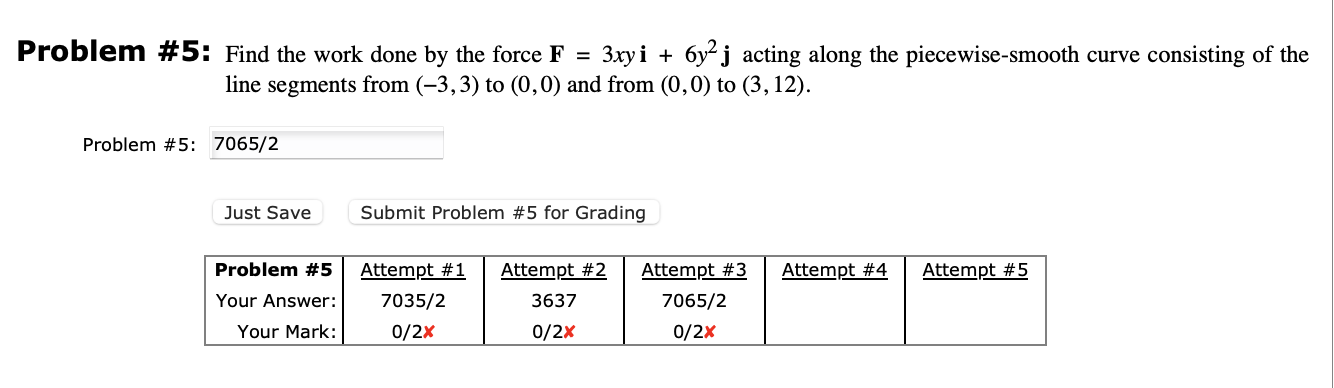 Problem # 5 : Find the work done b y the force F