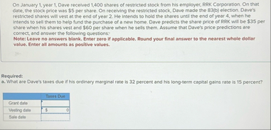 On January 1 , year 1 , Dave received 1 , 4 0 0