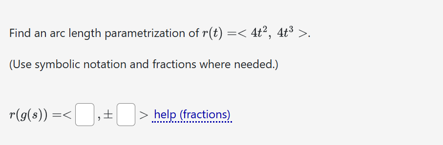 Find a n arc length parametrization o f r ( t ) =