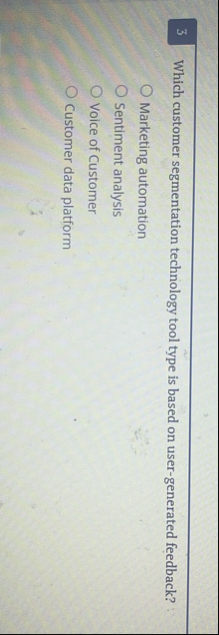 3 Which customer segmentation technology tool