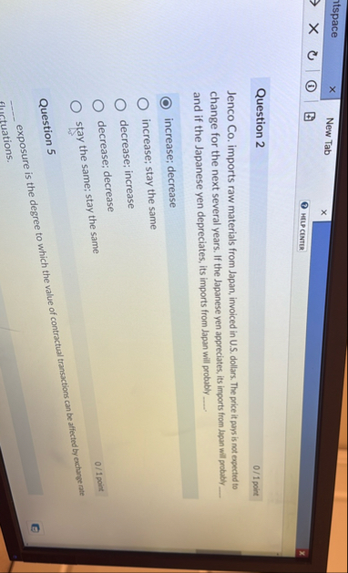 Question 2 0 / 1 point Jenco Co . imports raw