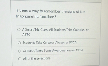 Is there a way to remember the signs of the