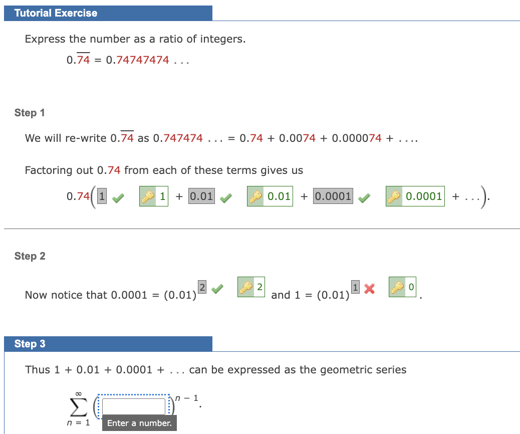 Express the number a s a ratio o f integers. 0 .