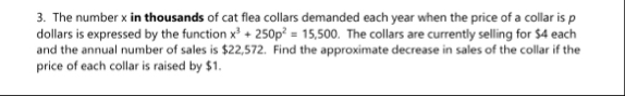 The number x in thousands of cat flea collars