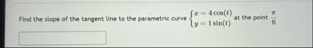 Find the slope of the tangent line to the