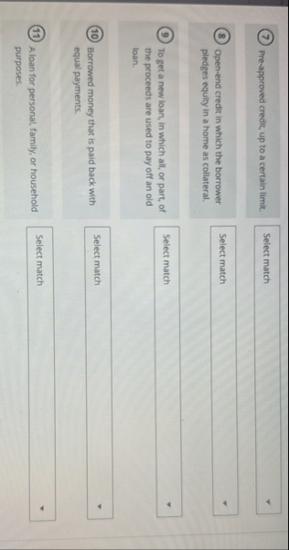 ( 7 ) Pre - approved credit, up to a certain