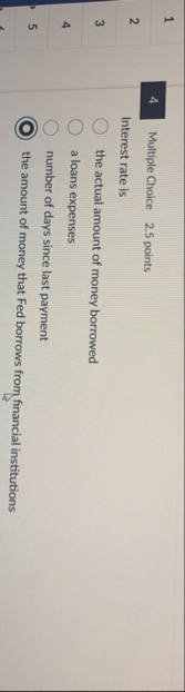 1 4 Multiple Choice 2 . 5 points 2 Interest rate