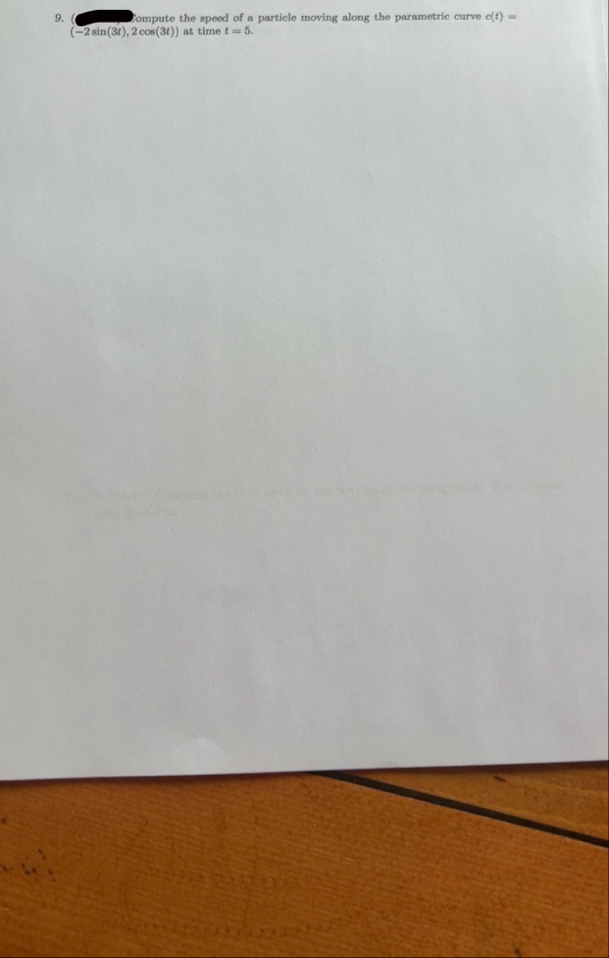 ( ompute the speed of a particle moving along the