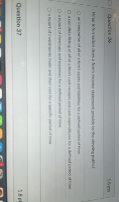 Question 3 4 Which would typically be LARGEST