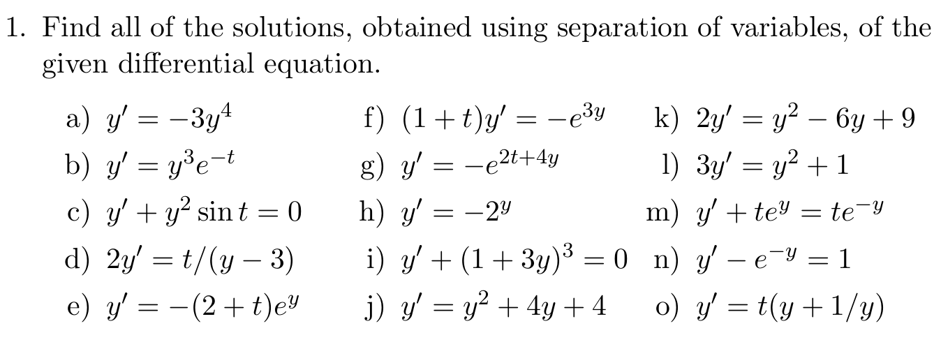 Find all o f the solutions, obtained using
