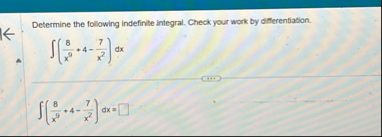 Determine the following indefinite integral.