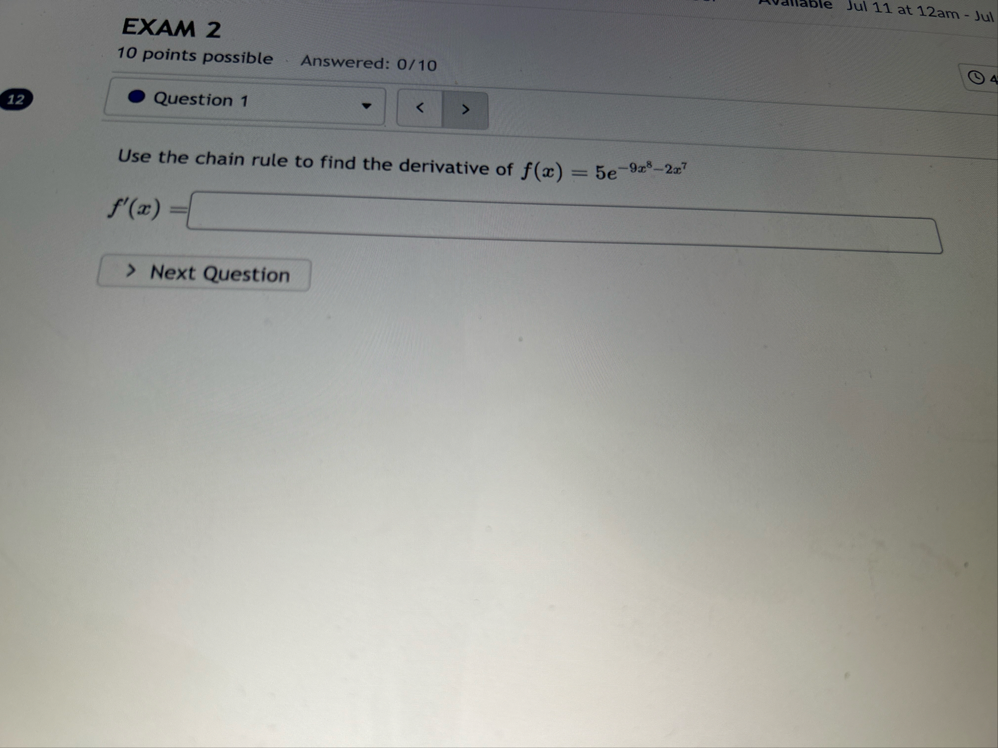 EXAM 2 Jul 1 1 at 1 2 am - Jul 1 0 points