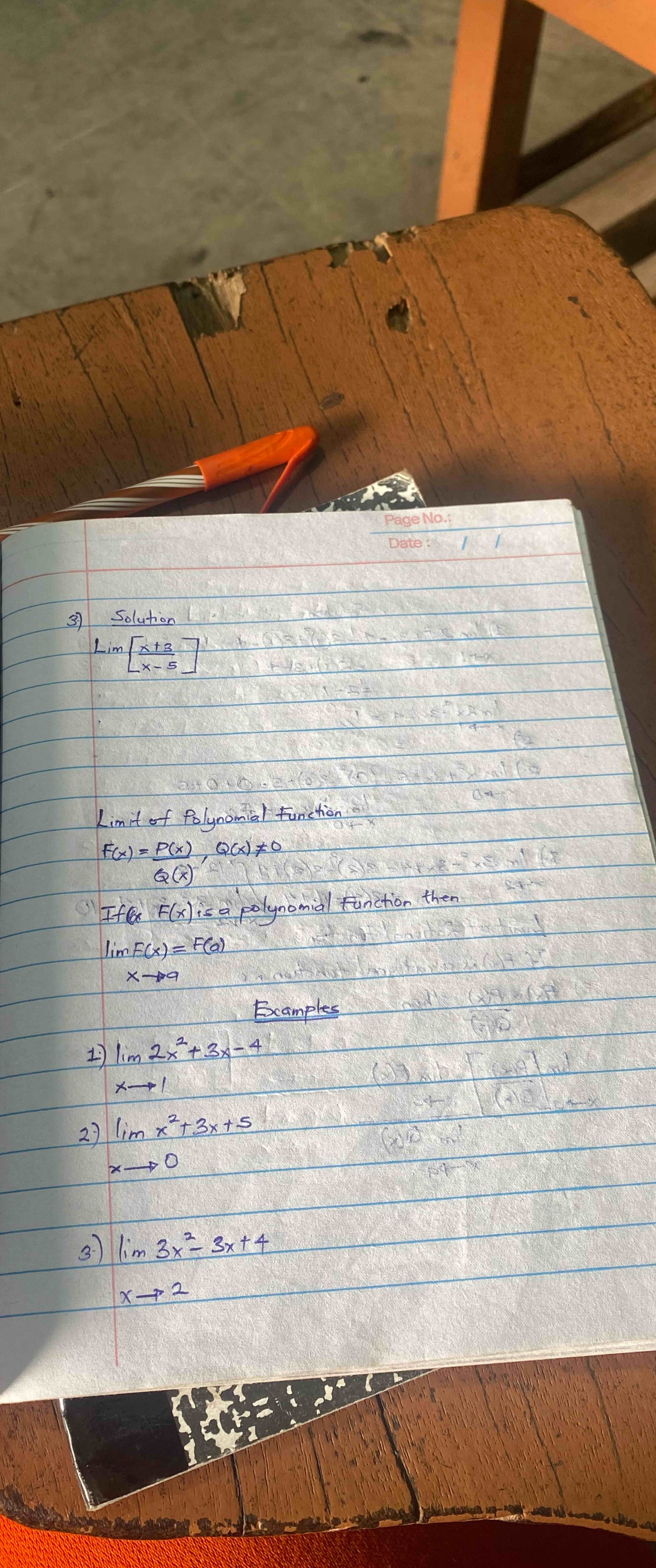 3 . Limit of Polynomial Function of F ( x ) = ( P