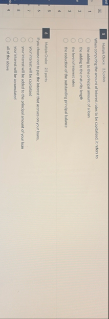 Maniple Choice 2 . 5 points When computing the