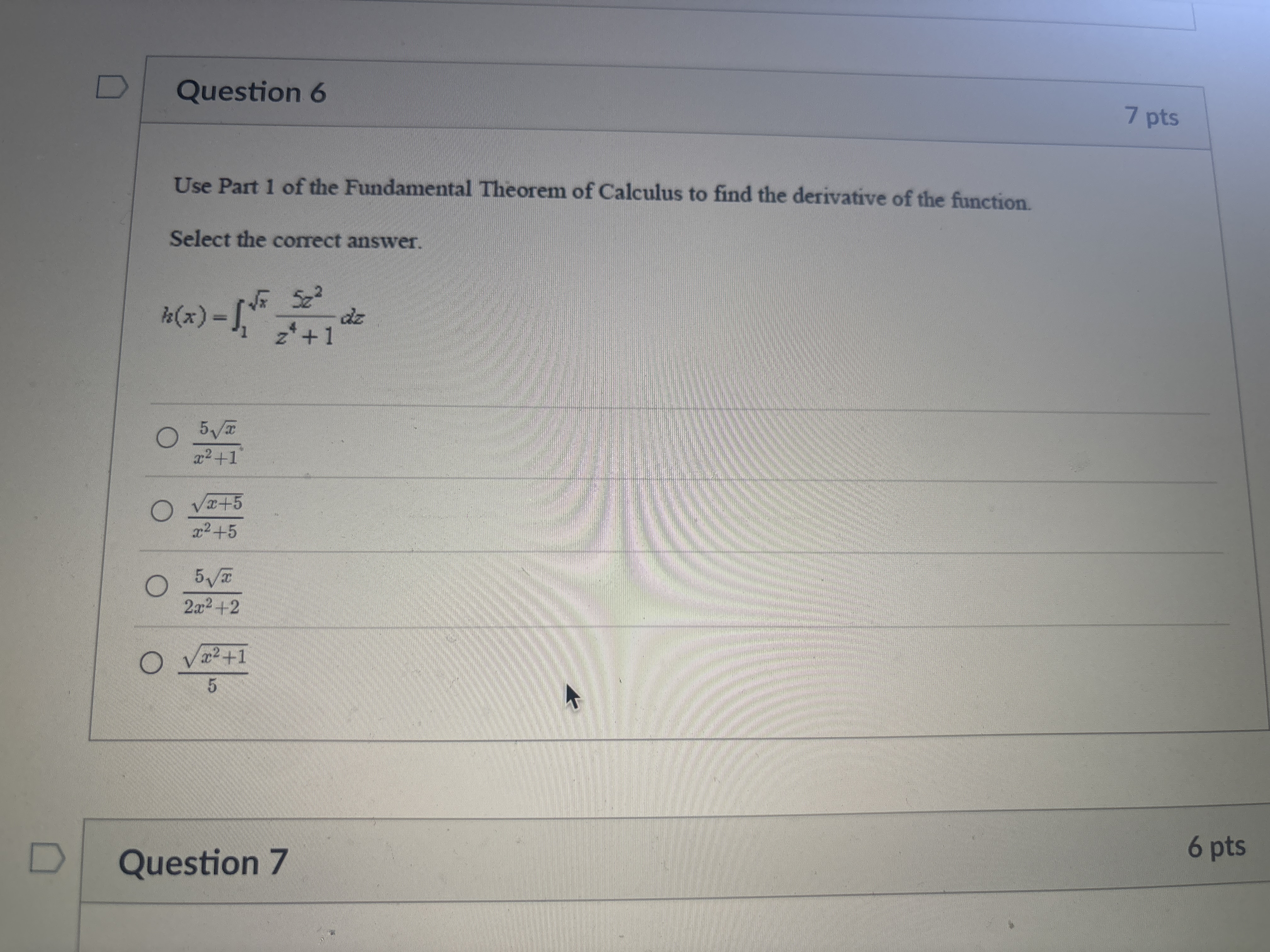 Question 6 7 p t s Use Part 1 o f the Fundamental