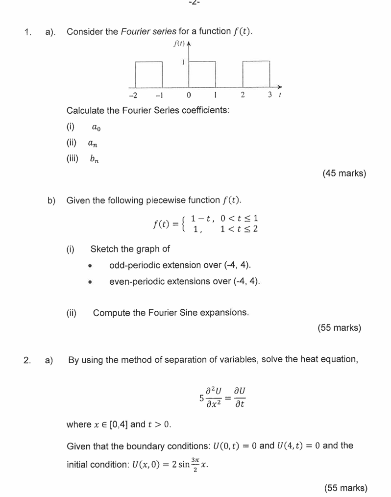 a f ( t ) . Calculate the Fourier Series