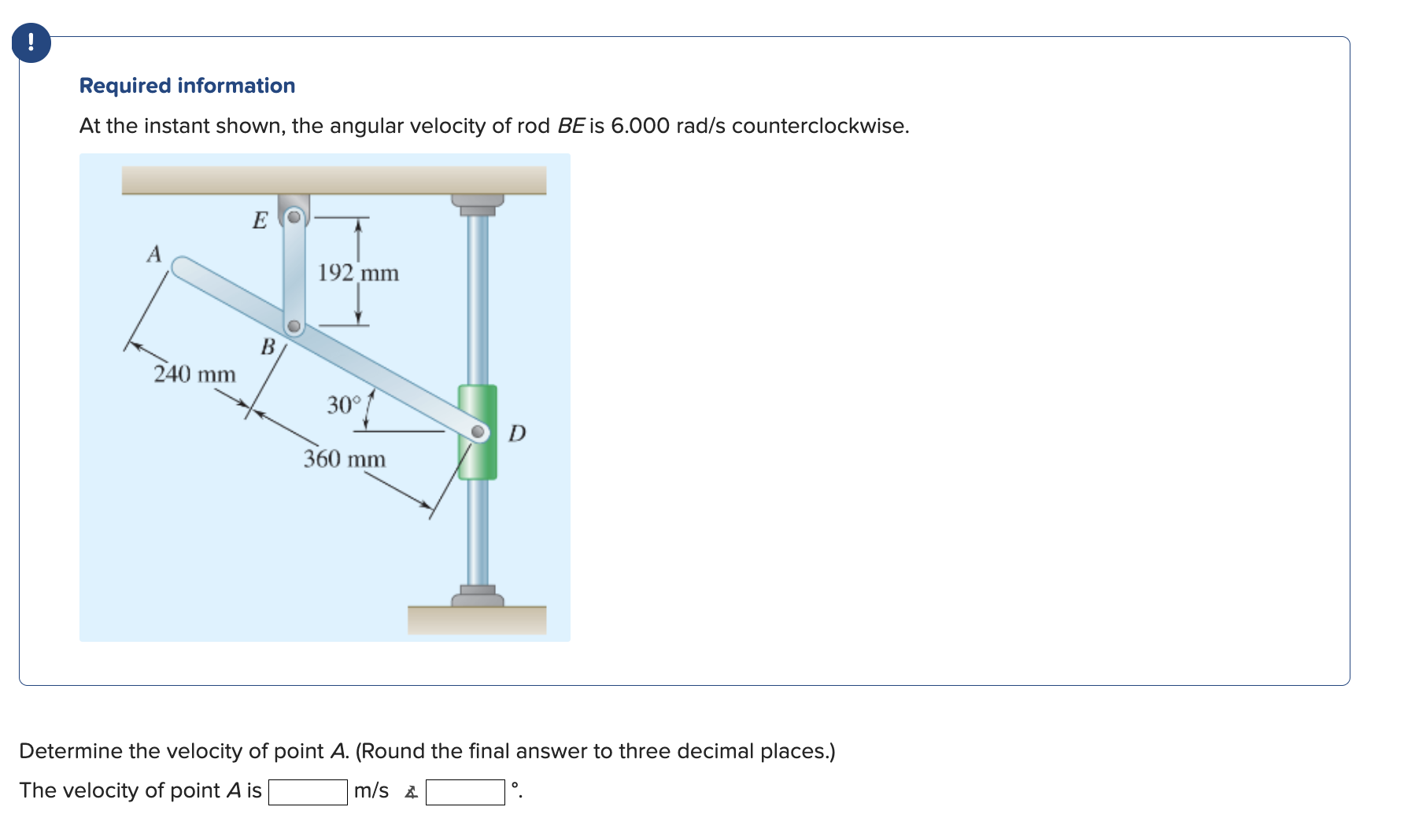 code class = "asciimath" > ! Required information