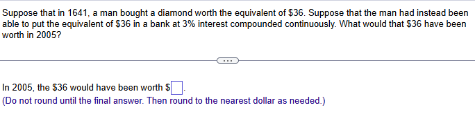Suppose that in 1 6 4 1 , a man bought a diamond