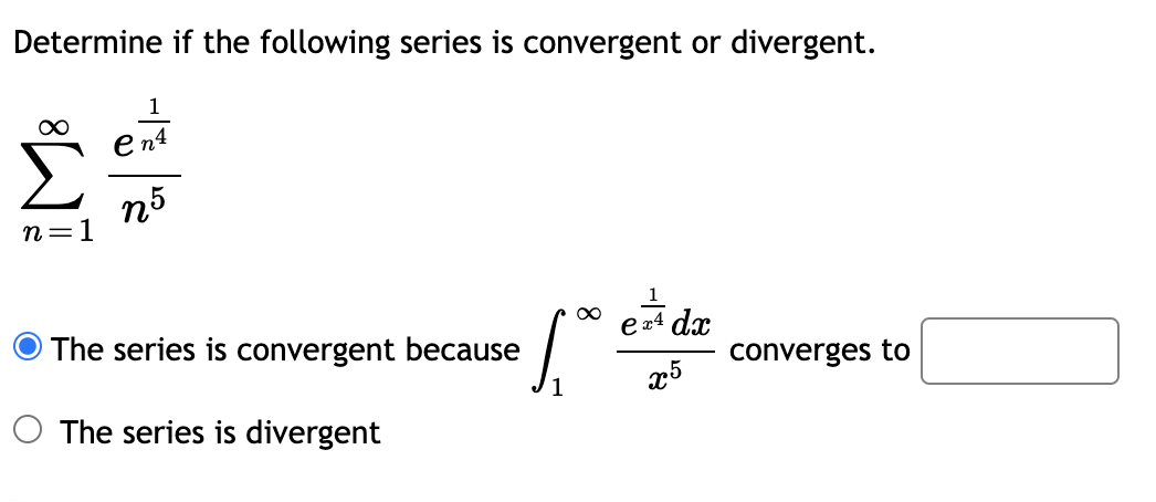 Determine i f the following series i s convergent